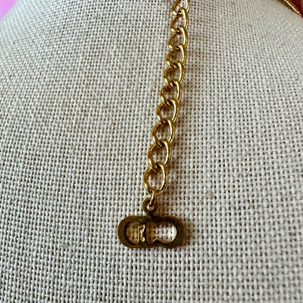 Dior Gold Saddle Pendant Necklace - Picture 7 of 8
